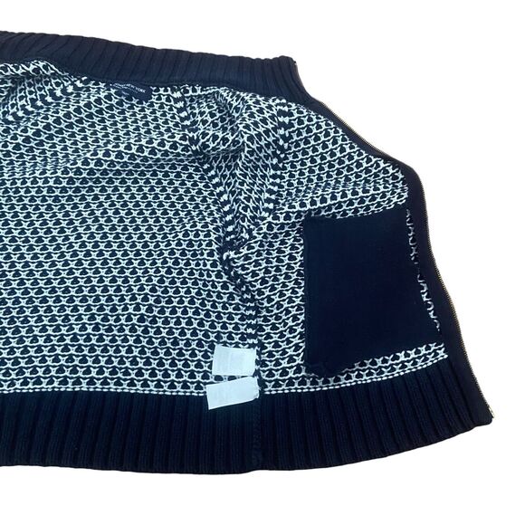 Jones New York Women Zip Cardigan Sweater Size PS Zip Pockets Blue Lagenlook - Picture 9 of 9